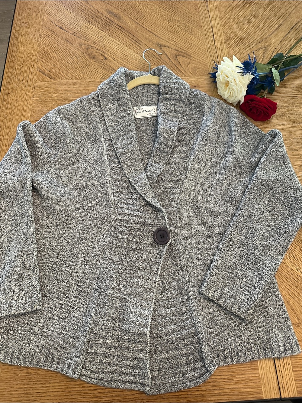 Unk Gray Shawl Collar Button Front Women's Cardigan